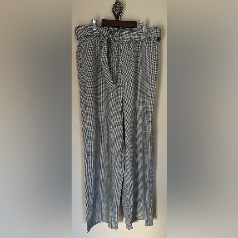 OAT New York Paper Bag Trousers 🖤🤍 Black & White Gingham | Size Large | NWT